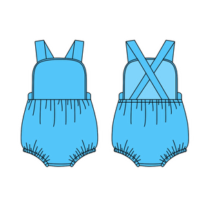 Mono de algodón de color liso personalizado para bebé, sin espalda, con tirantes, para verano, venta al por mayor, ropa de boutique, ropa de fábrica para bebés y niños pequeños - Product Image 3
