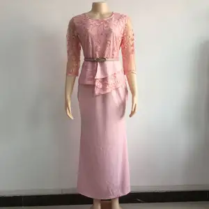 H Diskon 10% Gaun Renda Wanita Musim Gugur Kantor Afrika Pakaian Kerja Wanita Gaun Pesta Wanita A-Line Lengan Panjang Elegan Ukuran Plus 5XL