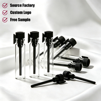 Flacons testeurs en verre tubulaire de 0,5 ml, 1 ml, 1,5 ml, 2 ml, 0,1 oz pour échantillons d'arômes et de parfums, avec bouchon à bougie, en stock
