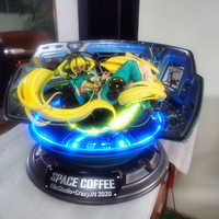 Figurine de fille anime cyberpunk science-fiction spatiale, statue de scène de cockpit lumineuse à LED, décoration de collection pour bureau et maison, cadeau