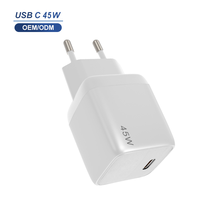 Chargeur USB-C GaN compact 45W certifié CE ROHS FCC EU, charge fiable 45W PD pour iPhone iPad Series