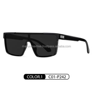 Custom Wholesale Tr90 <b>Frame</b> High Quality Fashion Tac Lens Side Shield Safety Polarized UV400 Square Full <b>Frame</b> Sunglasses Blue - Product Image 4