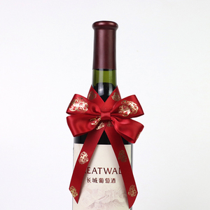 Noeuds décoratifs populaires pour bouteilles, nœuds pré-noués pour bouteilles de vin avec bande élastique dorée - Product Image 1