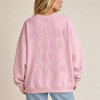Sweat-shirt personnalisé pour femme, coupe oversize, manches classiques, col rond, avec patchwork de lettres, broderie, anti-boulochage, respirant