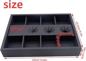 Bandeja dividida para servir, cartón negro, 12,5x9x2 pulgadas, portavasos para salsa, caja de charcutería, caja de postres a prueba de aceite, contenedores para llevar en fiestas - Product Image 5