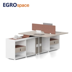 Egrospace dự án hiện đại vuông kim loại chân máy tính bảng 6 người gỗ văn phòng bàn làm việc - Product Image 4