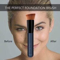 Pinceau Kabuki à tête plate, compatible avec les fonds de teint liquides, les crèmes hydratantes et les cosmétiques en poudre