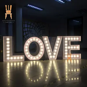 高品质定制婚礼巨型发光二极管灯泡字母爱心标志防水户外装饰巨型发光字母