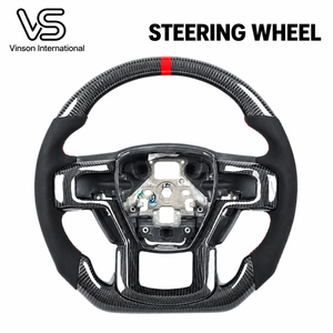 Volant de direction aspect carbone 2015-2020 pour Ford F-150 Raptor, remplacement personnalisé du volant pour les achats en gros en atelier - Product Image 1
