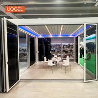 Gazebo dinding putih UOGEL berbahan aluminium alloy, tahan air, tahan angin, tahan salju, rangka dilapisi bubuk, model untuk taman bunga musim semi dan teras.