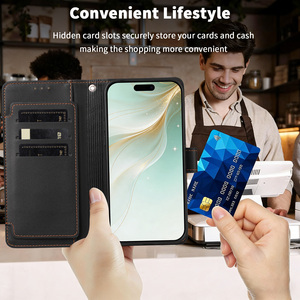 Práctica Funda Cartera con 9 Ranuras para Tarjetas para <span class=keywords><strong>iPhone</strong></span> 17E 16E 17 Air 16 15 Pro Max 14 13 12 <span class=keywords><strong>11</strong></span> Plus con Correa Cruzada y Cordón para Teléfono - Product Image 6
