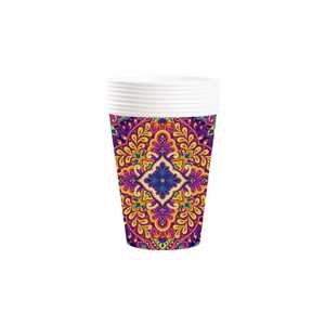 DAMAI New Dark purple Mandala-themed Decorative Pattern Disposable Party Plates <b>Cups</b> and Napkins for Birthday Parties - Product Image 6