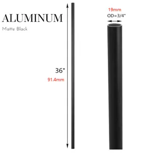 사용자 정의 19mm 알루미늄 매트 블랙 라운드 중공 튜브 난간 동자