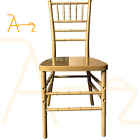 Chaises de mariage en plastique transparent de style bambou détachable en gros, dorées, noires, argentées, avec dossier pour hôtel, pour événements