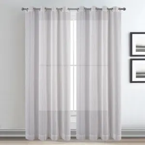 Tissu de rideau en lin transparent Jacquard FR, draperies décoratives pour fenêtre