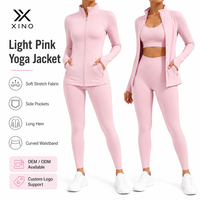 Veste de yoga pour femmes adultes OEM, respirante, légère, extensible dans quatre directions, anti-UV, anti-transpiration, en spandex/nylon, design simple