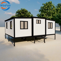 WinFair Tunisie – Nouvelle Maison Préfabriquée Portable Économique, Tiny House 2 Chambres, Conteneur Aménagé sur Remorque pour Studio / Espace Créatif