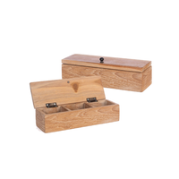 Elegante Caja de Té Luci Marrón Natural, Duradera, Moderna, Cuadrada, Estilo Japonés, Madera de Teca, Latón, Almacenamiento Sostenible, Técnica de Lacado