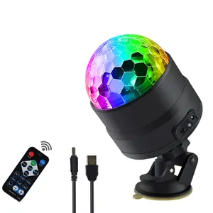 Sound Activated Party Lights Remote Control Battery Powered USB Portable RBG Dj Strobe Lamp Disco Ball Light