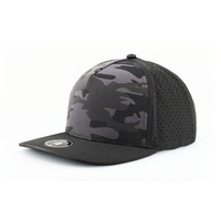 OEM Custom Rubber PVC Patch Logo Camo Waterproof Polyester Sport Golf Hat Laser Cut Perforated Rope Baseball Cap for Golf Sports