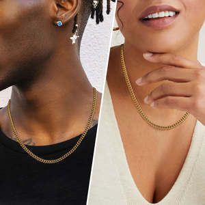 USA 18K Gold Filled 5mm Solid Diamond-Cut Stainless Steel Miami Cuban Link Curb <b>Necklace</b> Fashionable Jewelry Gift <b>for</b> <b>Men</b> Women - Product Image 4