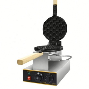 Machine à gaufres bulles professionnelle électrique à revêtement antiadhésif, simple tête, réglable, pour cornets à œufs, avec minuterie, pour stand alimentaire - Product Image 1