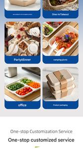 Conteneur alimentaire rond en bagasse personnalisé avec logo imprimé, compostable, pour restaurant, restauration rapide, salade, boîte à lunch, repas - Product Image 6