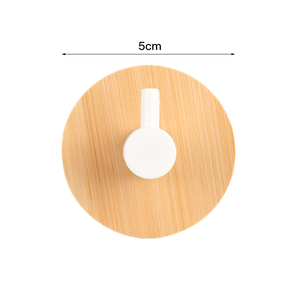 Gancio Minimalista Circolare in Schiuma con Base in Bambù Naturale e Perno in Plastica Bianca per Organizzazione Sottotetto e Angolo Lettura, Diametro 50mm - Product Image 2