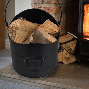 Grand seau à charbon en métal pour cheminée avec couvercle et <span class=keywords><strong>pelle</strong></span> pour poêle à <span class=keywords><strong>bois</strong></span> - Product Image 4