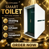 Cabine de toilette intelligente monobloc portable pour usage extérieur, toilettes portables durables pour chantier, toilettes publiques à nettoyage automatique
