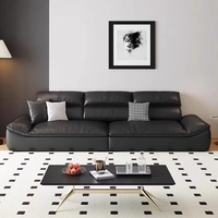 Luxuriöses Leder-Relaxsofa Couch Wohnzimmer-Set Möbel