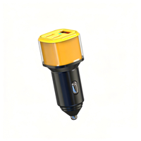 Pengisi Daya Mobil 3-in-1 PD 30W dengan Dua Port Type-C dan USB-A, Pengisian Cepat dengan Lampu LED untuk Ponsel dan Tablet