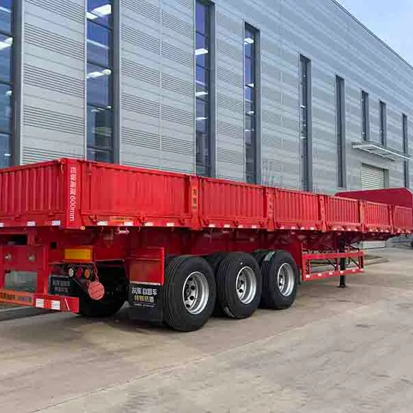 Kendaraan Master 3 4 Axle 80 Ton 100 Ton sisi dinding kargo Semi Trailer untuk dijual