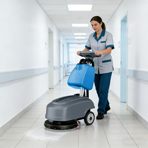 Mini Fregadora y Secadora <span class=keywords><strong>de</strong></span> Pisos Eléctrica con Disco <span class=keywords><strong>de</strong></span> Cepillo <span class=keywords><strong>de</strong></span> 360 mm, Tanques <span class=keywords><strong>de</strong></span> Alta Capacidad, Fácil Operación para Pisos Interiores - Product Image 1