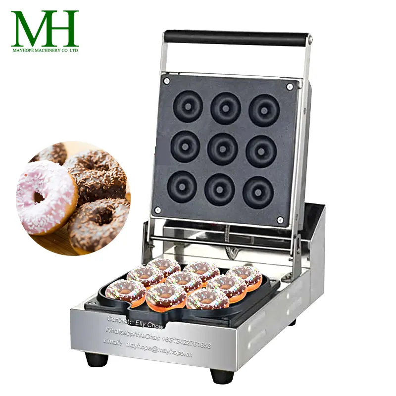 Commerciële 9 Gaten Donut Donut Wafel Snack Voedsel Maken Machine Donut Maker