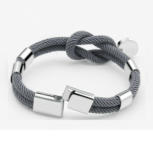 Custom High Quality Stainless Steel Magnetic Clasp Woven Bracelet Braided Paracord Rope Customized LOGO for <b>Men</b> Anniversary - Product Image 6