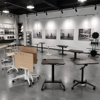 Bureau mobile réglable en hauteur avec roulettes, table relevable pliable, plateau inclinable, bureau d'ordinateur pour la maison, le bureau ou le chevet, OEM/ODM