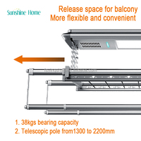 Séchoir à linge électronique automatique en aluminium avec télécommande pour balcon et usage intérieur/extérieur