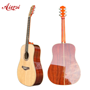 กีตาร์โปร่งอะคูสติกยี่ห้อ Aiersi ขนาด 41 นิ้ว แบบดราดน็อต หน้าไม้สปรูซแท้ เคลือบเงา รับสกรีนโลโก้ ขายส่ง - Product Image 1