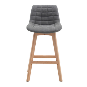 Modern Armless <strong>Grey</strong> Counter Height Kitchen Wood <strong>Bar</strong> <strong>Stool</strong> With Back for Restaurant - Product Image 6