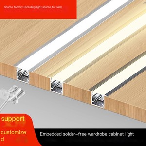 Canal de tira de canal de luz 11*10mm, difusor lineal de PMMA cubierta de PC de plástico perfil de aluminio LED de aleación para accesorios de armario - Product Image 2