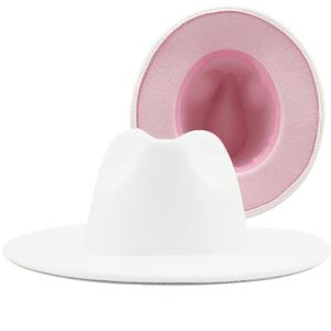 Nuevos colores, venta al por mayor de alta calidad, sombrero <span class=keywords><strong>Fedora</strong></span> de fieltro de lana, sombreros de 2 tonos, sombreros de ala ancha - Product Image 6