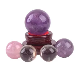 Großhandel Natürliche Hohe Qualität Kristall Dekoration Ball Amethyst Echt Kristall Ball