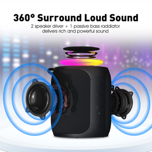 Mini Altoparlante Q08C con Luci RGB |   Bassi brevettati da 12W |   Impermeabile IP67 - Product Image 3