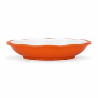 Bol en mélamine blanc et orange à bord festonné, motif floral, qualité alimentaire, incassable, pour la restauration et l'hôtellerie (vente en gros)
