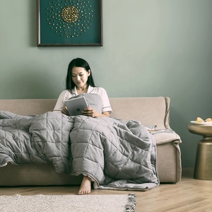 ÉCHANTILLON GRATUIT <span class=keywords><strong>Couverture</strong></span> <span class=keywords><strong>lestée</strong></span> <span class=keywords><strong>GRAVITY</strong></span> en coton bio, polaire sensorielle sherpa personnalisée, chaude pour l'hiver - Product Image 3