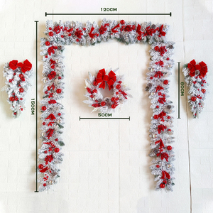 Decoración Navideña para Puerta, Juego de Guirnaldas Luminosas con Diseño de Árbol Invertido, Guirnalda Colgante de Ratán - Product Image 4