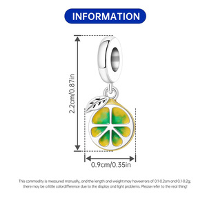 จี้มะนาวอีพ็อกซี่แบบใหม่ ดีไซน์เฉพาะตัว สร้อยข้อมือ DIY เครื่องประดับสำหรับสาวๆ - Product Image 3