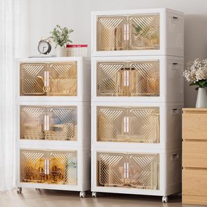 Cajas de Almacenamiento de Ropa Plegables de PP al por Mayor con Tapas y Ruedas, Apilables, Capacidad de 35L, Organizador Moderno para Armario y Hogar - Product Image 5