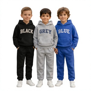 Conjunto de Sudadera con Capucha y Pantalones de Felpa Francesa de Algodón Grueso Estampado Transpirable OEM al por Mayor para Niños, Personalizado, Casual - Product Image 1
